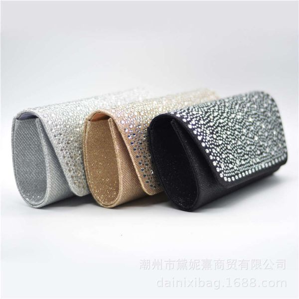 

luxury diamond dinner fashion hand single shoulder chain three fold women's bag