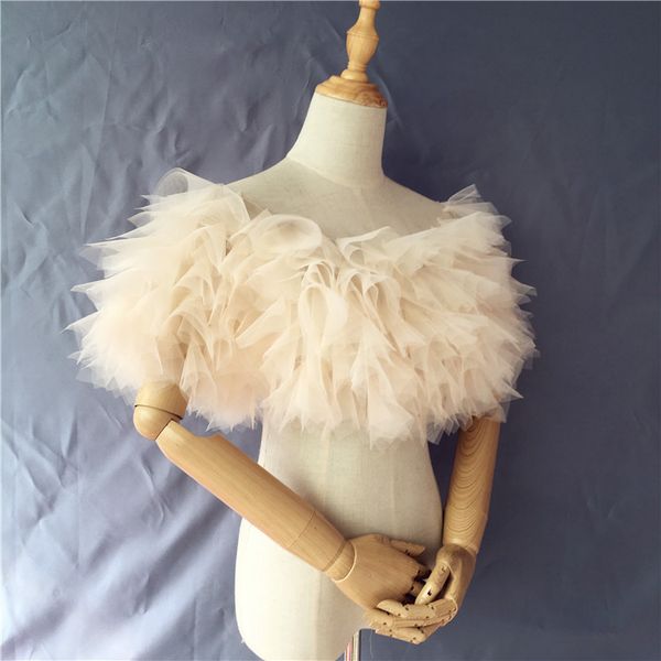 

champagne seamless neckline cape cape bridesmaid wedding dress cape cover meat custom color, White