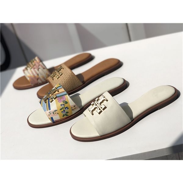 

tb flip flop color matching printing sheepskin slippers women 2021 spring and autumn new flat bottomed open toe leisure beach sandals women, Black