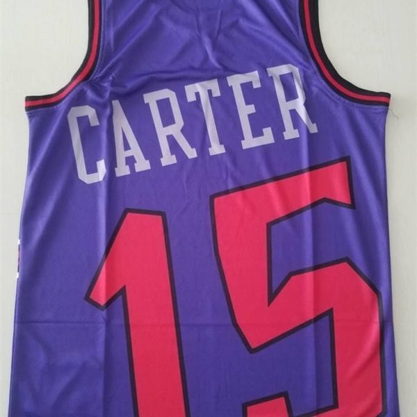 

2020 740's vince carter mitchell ness purple big face stitched jersey, Black
