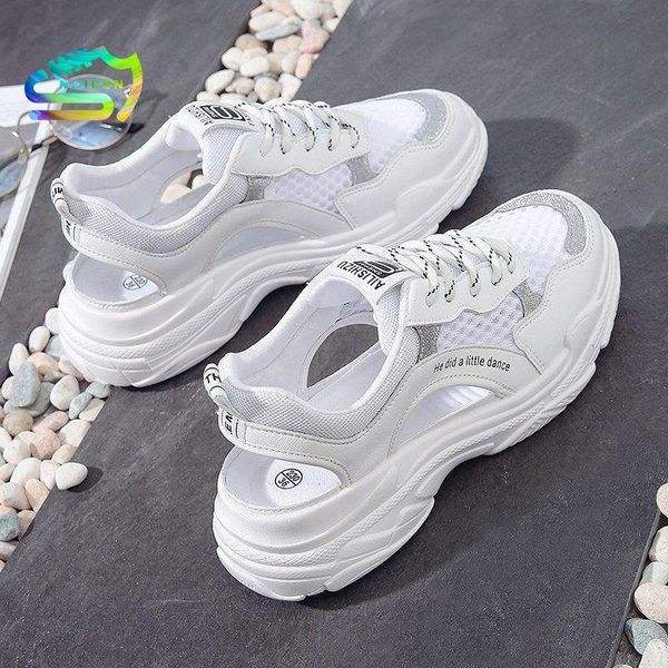 

naicen sports sandals woman breathable women shoes platform thick sole sandal lace-up hollow-out white black zapatos de mujer