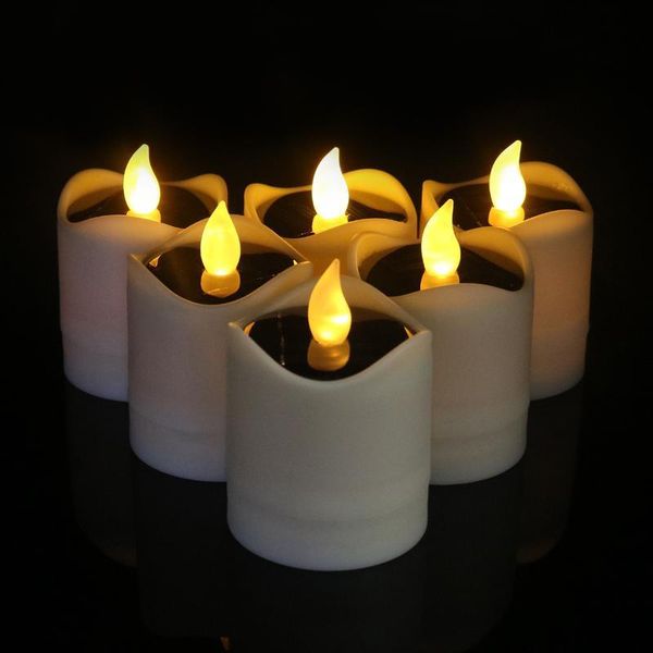 

1pc waterproof electric candle simulation flameless solar powered led candle light flame light 1pc wa qylapj