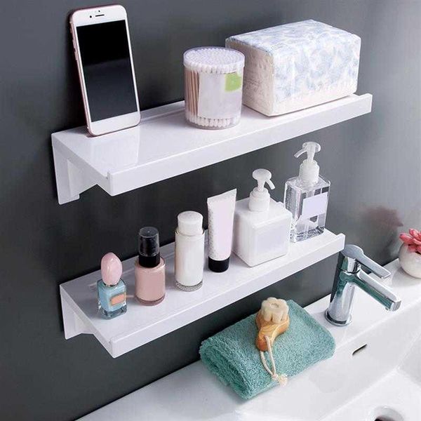 

kitchen storage & organization floating toilet adhesive shelf wall no drilling display organizing edge for caddy shower