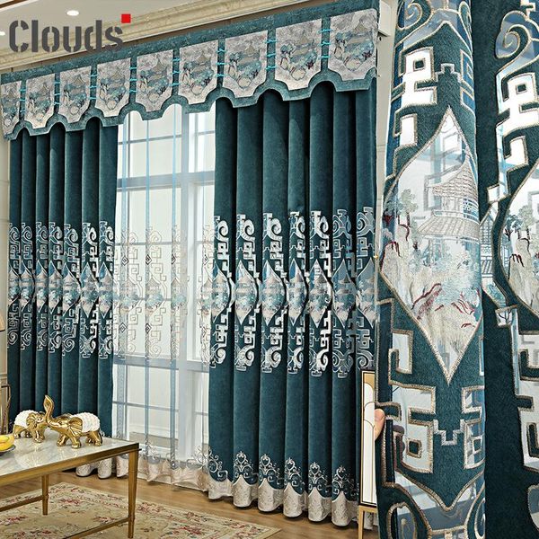 

curtain & drapes 2021 chinese embroidered curtains finished custom blackout for living dining room bedroom