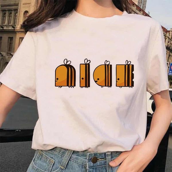 

women's t-shirt t-shirts women bee casual sweet kawaii animal fashion spring summer clothes graphic t tshirt lady print female tee, White