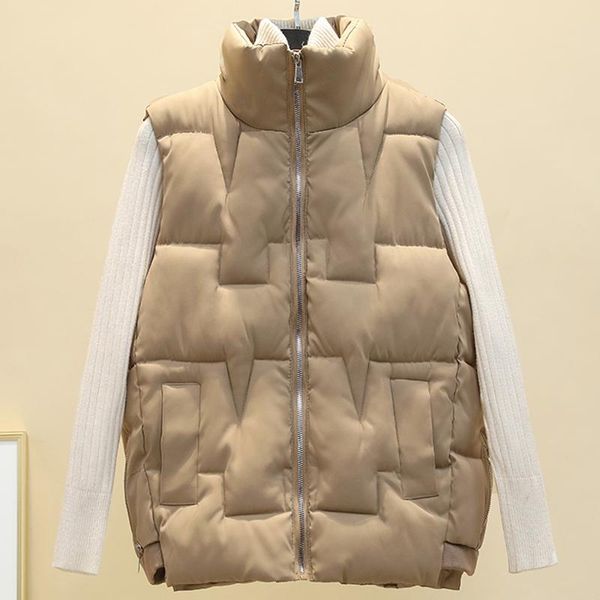 

women's vests 2021 plus size women sleeveless jacket autumn winter casual short cotton vest coat loose warm solid female waistcoat m-3x, Black;white