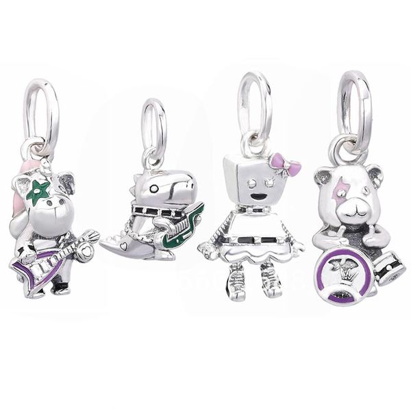 

charms 1pcs punk bella dinosaur band is suitable for women's own diy original brand bracelet necklace giftthe charm of the metal, Bronze;silver