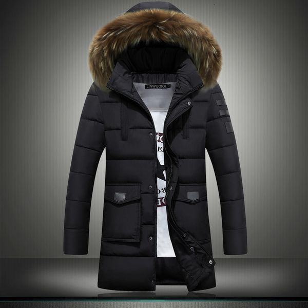 

men down coat with hood winter jacket 's male duck -jacket s style design, Black