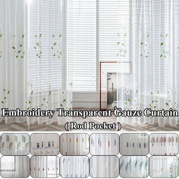 

other home decor tasteful embroidered leaves sheer curtains for living room modern voile curtain bedroom tulle shower lace window drapes