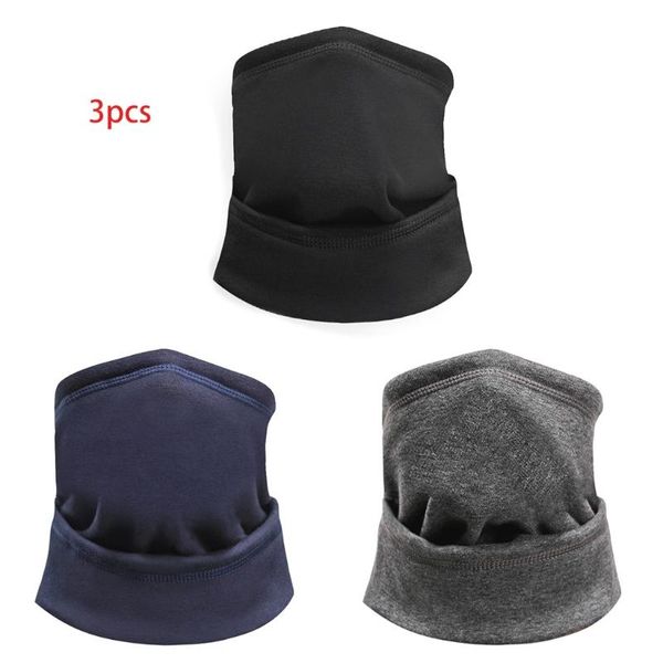 

scarves winter warm neck gaiter face mask double layer plush windproof scarf beanie hat, Blue;gray
