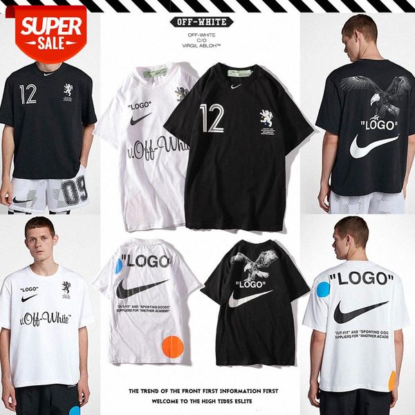 

white joint world cup couple short-sleeved t-shirt female loose korean student big hook back tee #cy52, White;black