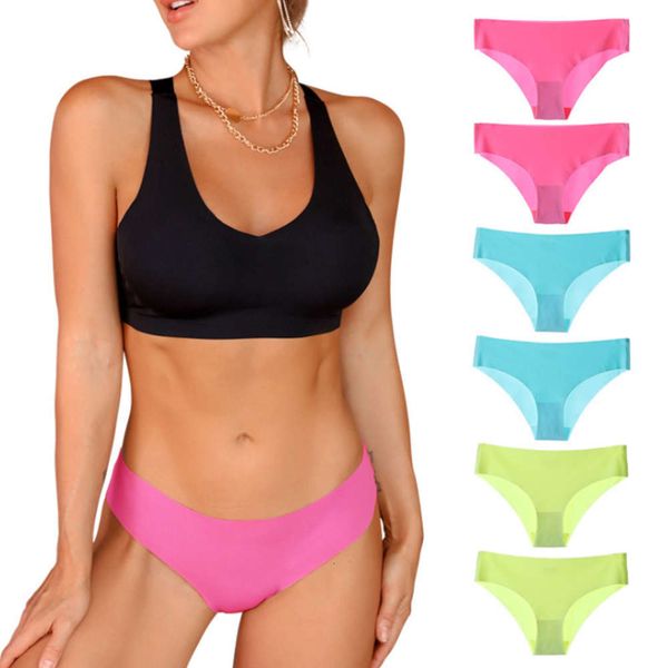 

seamless one piece ice women's thong large size quick drying 20 color underwear, Black;pink