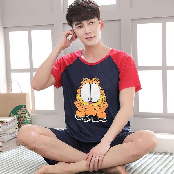 

summer knitted cotton striped pajama sets men's loungewear pijama hombre pyjamas men pajama sleepwear nightwear 4xl 5xl homewear, Black;brown