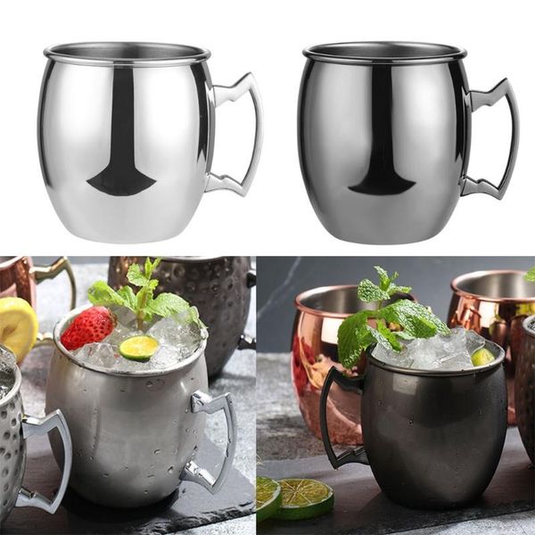 

mugs 530ml 18 ounces moscow mule mug stainless steel coffee cup for beer cocktail drinking kitchen bar party supplies wholesales