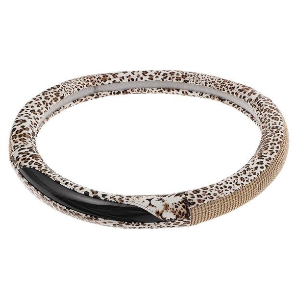 

steering wheel covers 1 pc shiny cover leopard rhinestone fashion