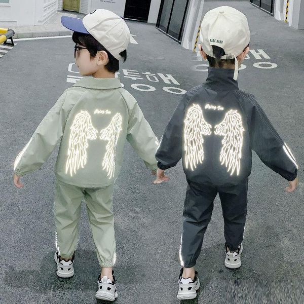 

clothing sets 2021 kids clothes boys spring autumn teenage sports suit set tracksuits children 2pcs coat+pants causal, White