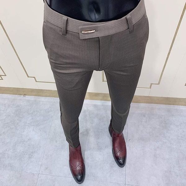 

men's suits & blazers fashion striped suit pants slim fit skinny office party business casual formal, White;black
