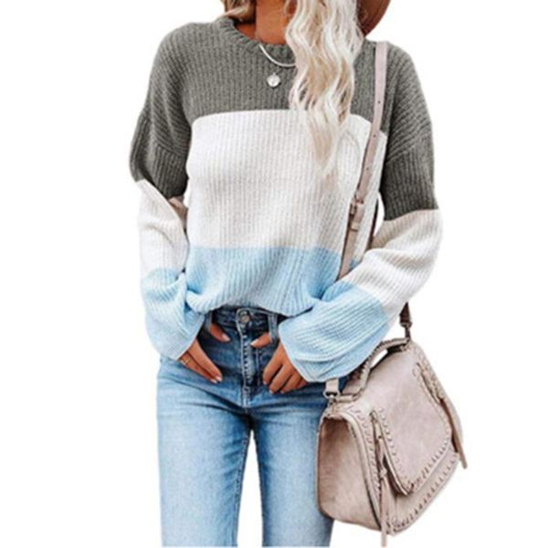 

women's sweaters women fashion cardigan patchwork knitted solid long sleeve loose sweater comfy simple pull femme, White;black