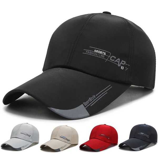 

cap87 hat men's extended brim outdoor sunshade baseball spring summer middle-aged and elderly printed thin cap, Blue;gray