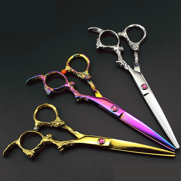 

hair scissors 6 inch hairdressing stainless steel color dragon handle professional cutting shears tooth scissor