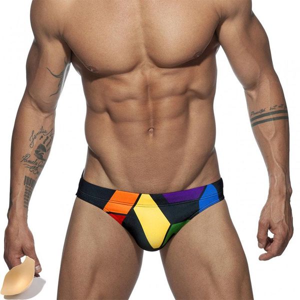 

new low waist mens swim briefs short sport homme push pad men's swimsuit shorts breathable trunks fashion gay men swimwear