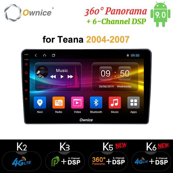 

player ownice k5 k6 2 din android 9.0 car dvd for teana 2004 - 2007 4g lte dsp 360 panorama optical gps navi stereo