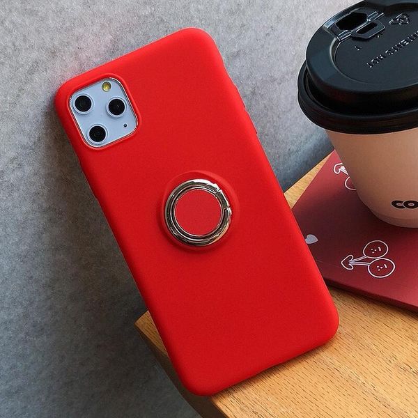 

liquid silicone tpu ring stand magnetic case for iphone 11 pro max xr xs 8 7