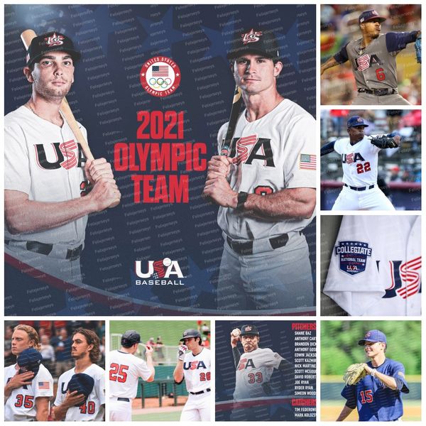 

2021 usa team olympic baseball jersey 2 eddy alvarez 25 todd frazier 26 triston casas 14 nick martinez 5 eric filia 16 patrick kivlehan 7 ja, Black