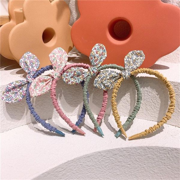 

hair accessories fabric print ears headbands for kids girl princess hairbands cute child korean handmade wholesale, Slivery;white