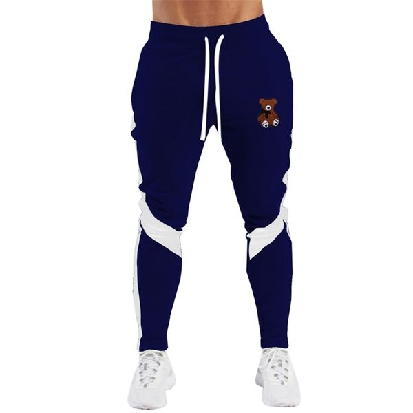 

skinny joggers men running sweatpants cotton track pants gym fitness sports trousers male bodybuilding training bottoms, Black