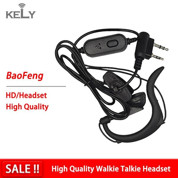 

walkie talkie baofeng uv5r earphone earbuds pwith mic in ear hook headphone k port two-way radio headset uv-5r hd