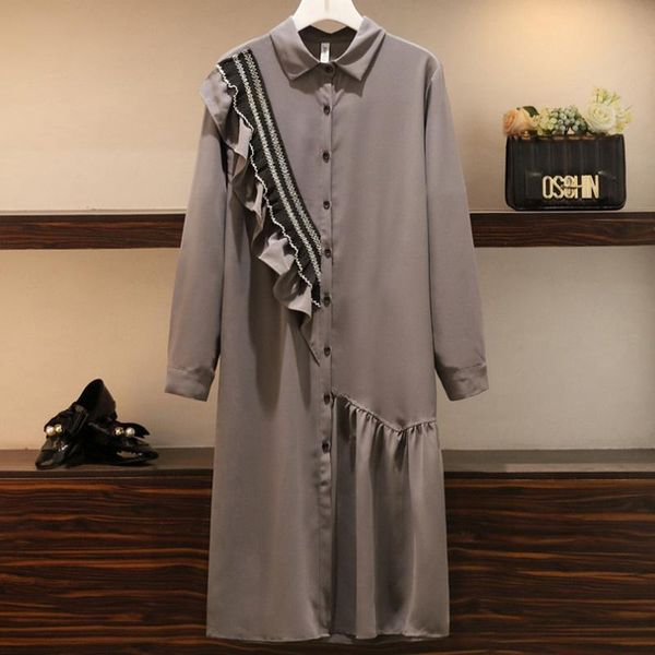 

casual dresses 2021 patchwork style women summer designer vintage black long shirt dress retro print mesh overlay lady robe, Black;gray