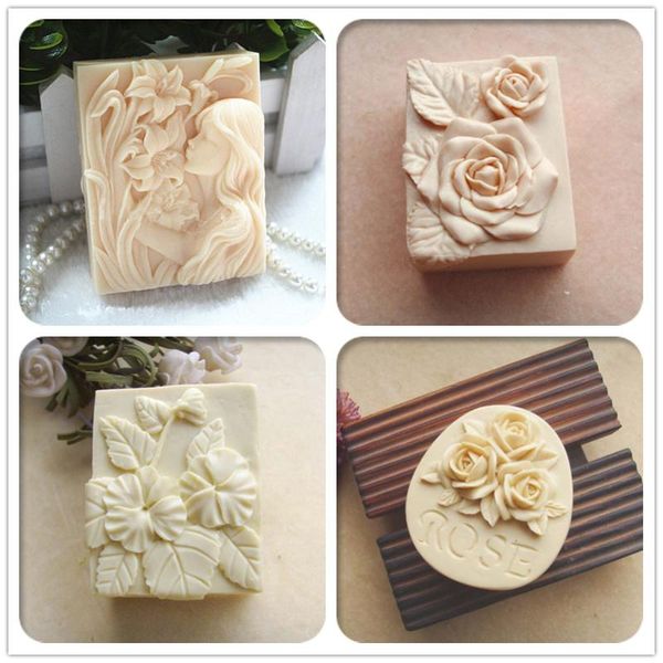 

baking moulds flower pattern handmade soap molds rose molulds