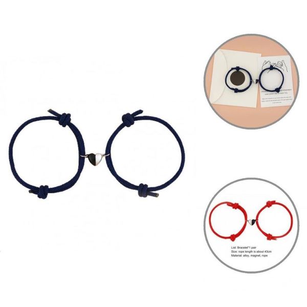 

bangle charming nice-looking attraction heart couple magnetic bracelet for gift, Black