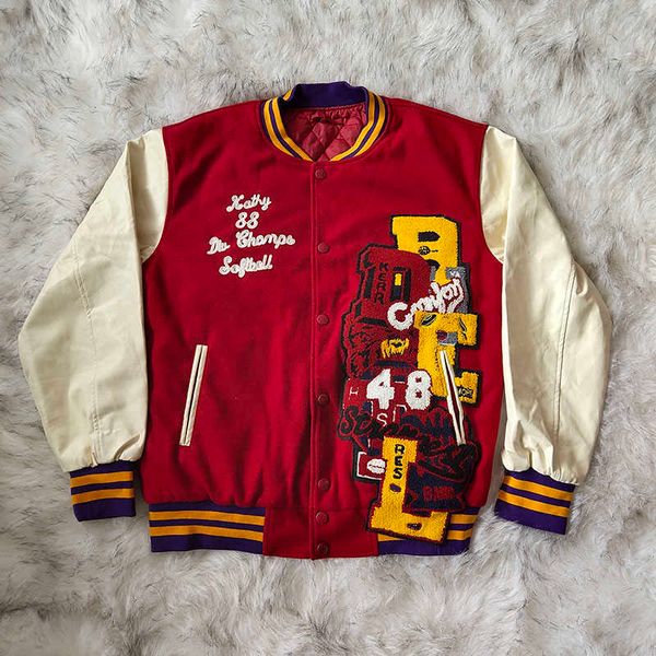 

travis scott chaos led stadium baseball jacket with cotton jacket for men and womentaiv, Black;brown