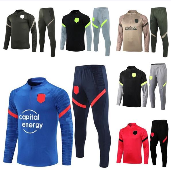 

2021-22 soccer jersey training suit atletico tracksuit madrid men and kids survetement chandal 21 22 maillot de foot kits, Black