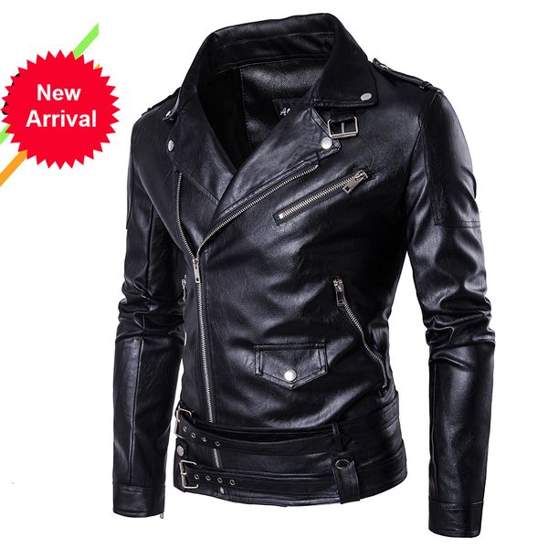 

New Quality Overcoat Men's Street Windbreaker Coat Plush Men Leather Locomotive Fur Clothing Pu Jacket Eurocode Size I0ey P1FI, Black