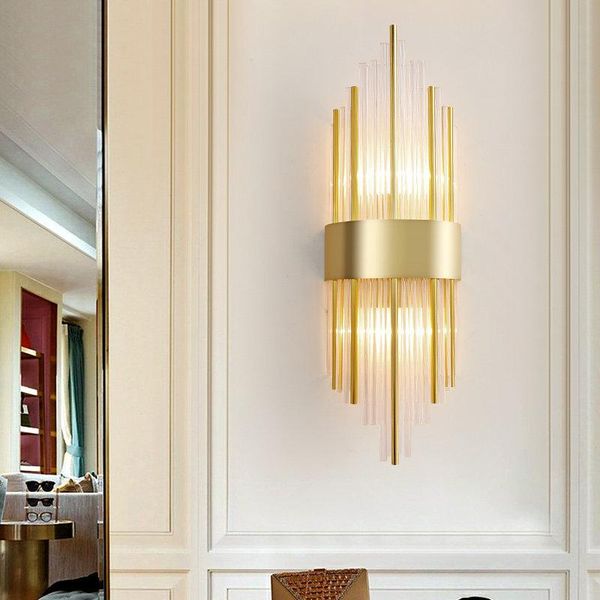 

nordic modern grace luxury crystal wall lamp living room bedroom light fixtures aisle stair case l led lightings home decor