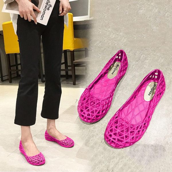 

sandals women 2021 summer fashion outer wear flat bottom all-match hollow non-slip hole shoes beach, Black