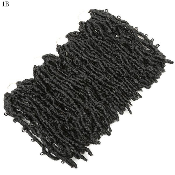 

long synthetic crochet butterfly locs hair extensions 16inch pre looped spoted knots chemical fiber butterflies knitting butterflys, Black