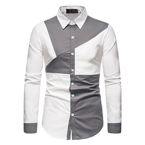 

men's casual shirts euro code shirt, color long-sleeved shirt, White;black