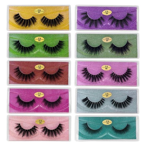 

false eyelashes 10 pairs lashes natural 3d faux mink reusable dramatic handmade