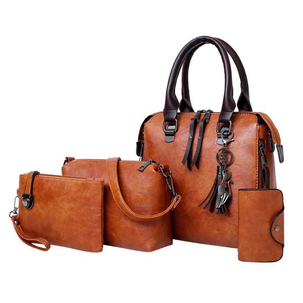 

diaper bags ladies handbags female leather shoulder messenger tote bag bolsa 2021 4pcs/set women composite
