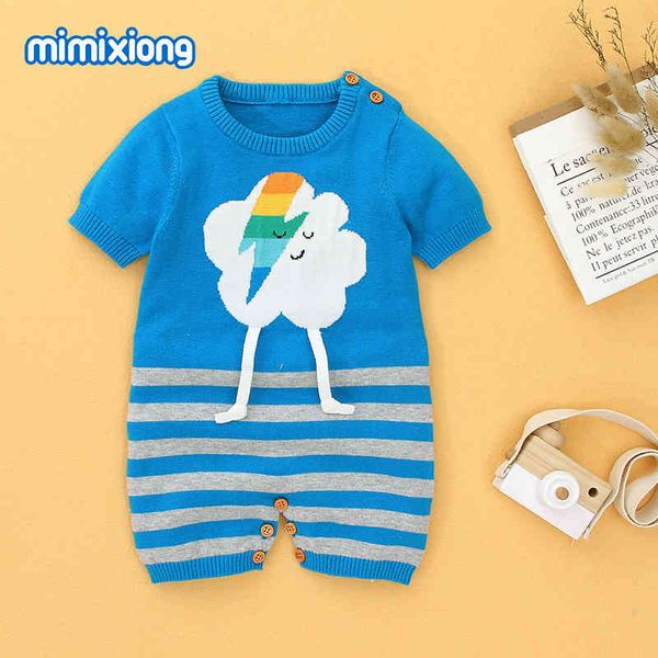 

factory wholesale baby cloud lightning stripe knit khat, Blue