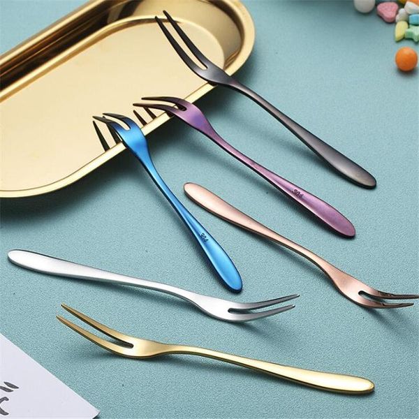 

6pcs/set fork stainless steel upscale dinnerware flatware dessert fork luxury cutlery teaspoon snail cake fruit
