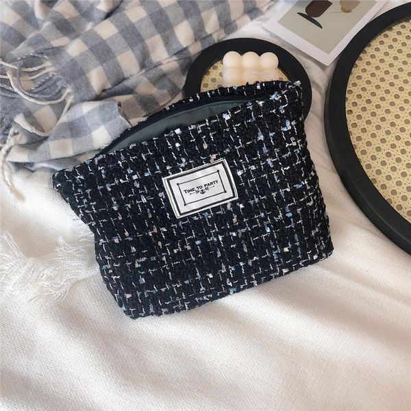 

makeup organizer plaid cosmetic pouch bags large women travel toiletry necesserie zipper beauty box storage