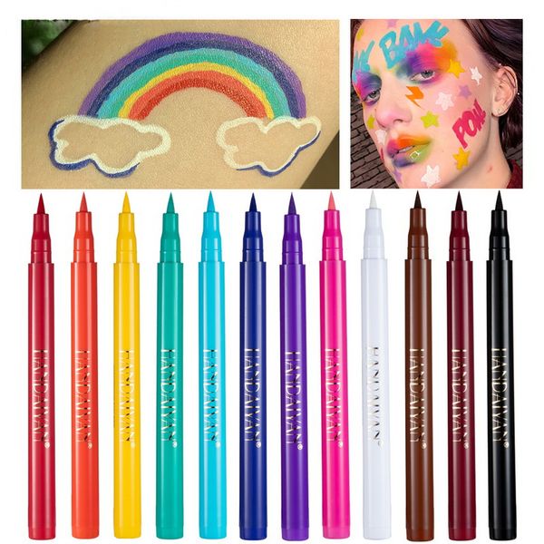 Set di penne per sopracciglia colorate Handaiyan, impermeabili, a lunga durata, a prova di olio, a prova di dolce, penne colorate per eyeliner