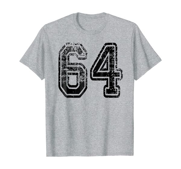 

#64 T-Shirt Numbered Grungy Sports Team Tees - both sides, Mainly pictures