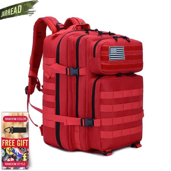 Zaini tattici mimetici militari uomo di grande capacità Borse d'assalto militare Outdoor 3P EDC Molle Pack per trekking campeggio caccia 220218