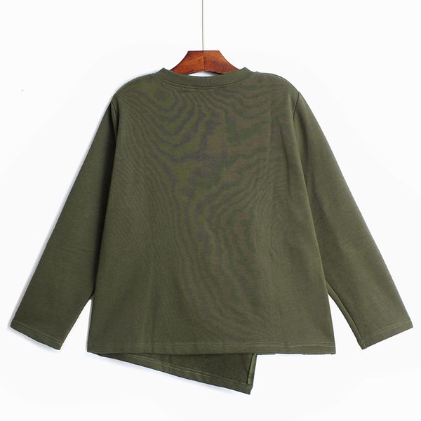 

2021 new o neck personality irregular guard solid casual loose all match fashion sweatshirts women ovfj, Black